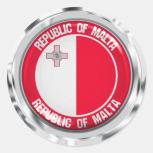 Sticker Rond Emblème rond de Malte
