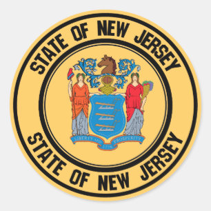 Sticker Rond Emblème rond de New Jersey