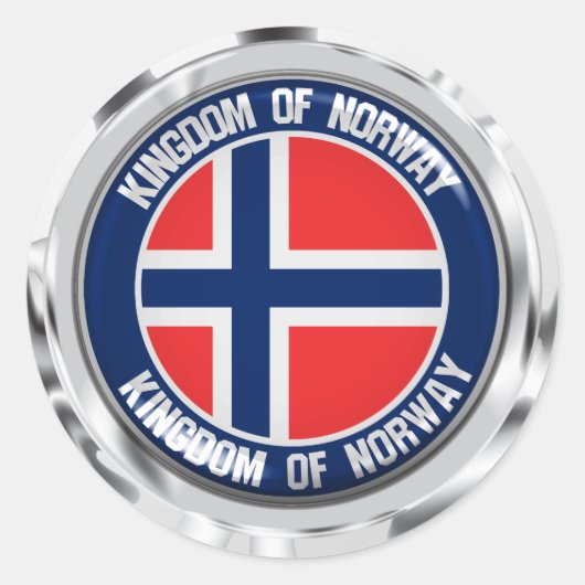 Sticker Rond Emblème rond de Norvège (Devant)