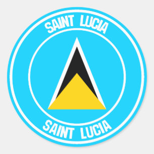 Sticker Rond Emblème rond de Sainte-Lucie