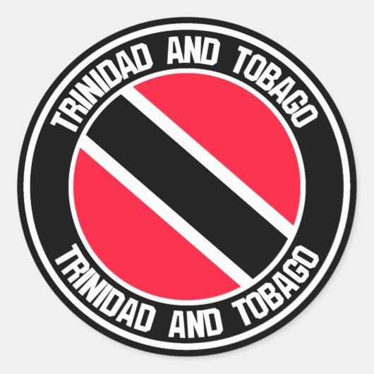 Sticker Rond Emblème rond de Trinité-et-Tobago (Devant)