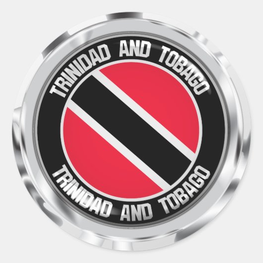 Sticker Rond Emblème rond de Trinité-et-Tobago (Devant)