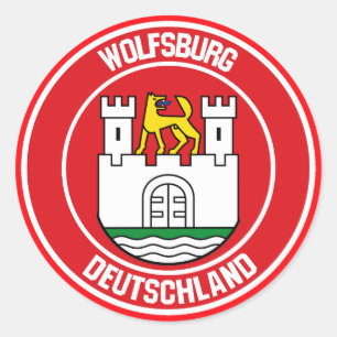 Sticker Rond Emblème rond de Wolfsburg