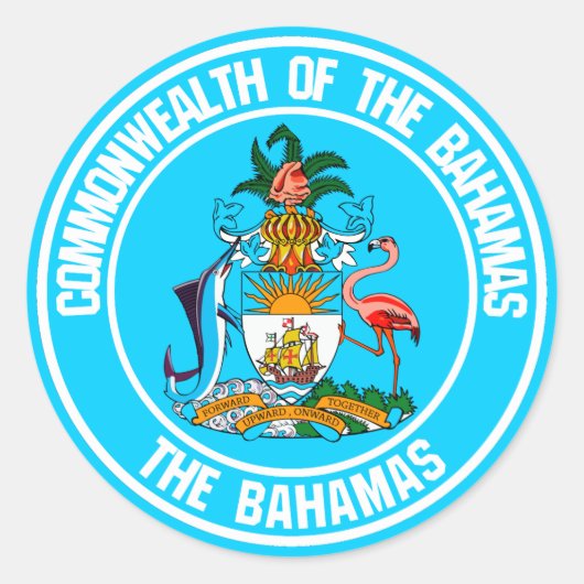Sticker Rond Emblème rond des Bahamas (Devant)