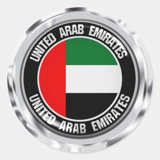 Sticker Rond Emblème rond des Émirats arabes unis (Devant)