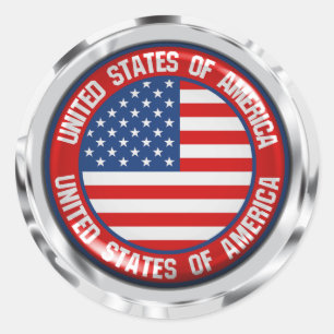 Sticker Rond Emblème rond des États-Unis