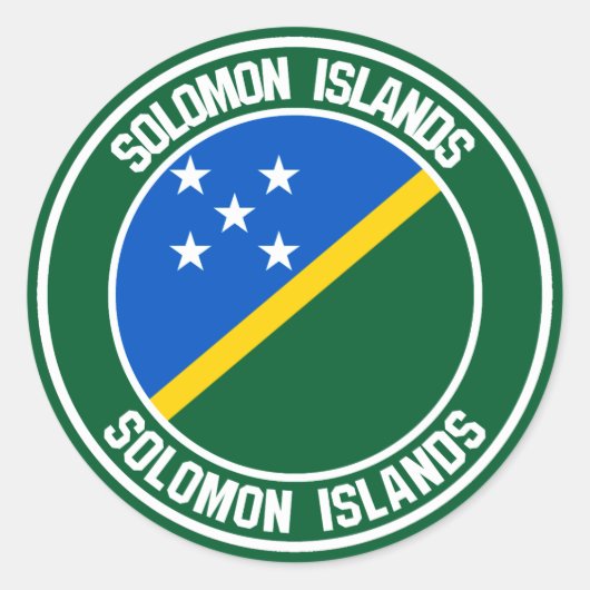 Sticker Rond Emblème rond des Îles Salomon (Devant)