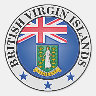 Sticker Rond Emblème rond des îles Vierges britanniques