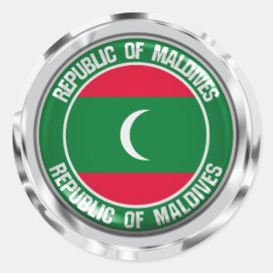 Sticker Rond Emblème rond des Maldives