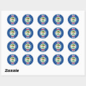 Sticker Rond Emblème rond du Belize (Feuille)
