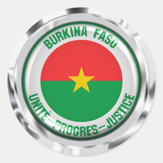 Sticker Rond Emblème rond du Burkina Faso (Devant)