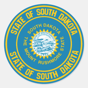 Sticker Rond Emblème rond du Dakota du Sud