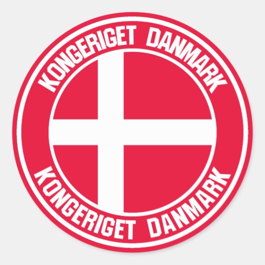 Sticker Rond Emblème rond du Danemark (Devant)