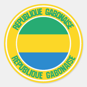 Sticker Rond Emblème rond du Gabon
