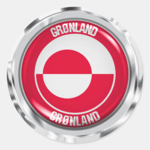 Sticker Rond Emblème rond du Groenland