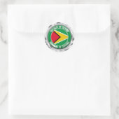 Sticker Rond Emblème rond du Guyana (Sac)