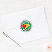 Sticker Rond Emblème rond du Guyana (Enveloppe)
