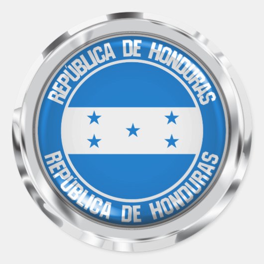Sticker Rond Emblème rond du Honduras (Devant)