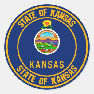 Sticker Rond Emblème rond du Kansas