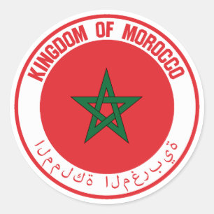 Sticker Rond Emblème rond du Maroc