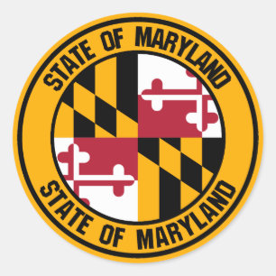 Sticker Rond Emblème rond du Maryland
