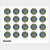 Sticker Rond Emblème rond du Nebraska (Feuille)