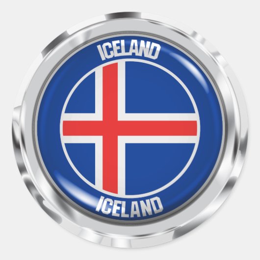 Sticker Rond Emblème rond Islande (Devant)