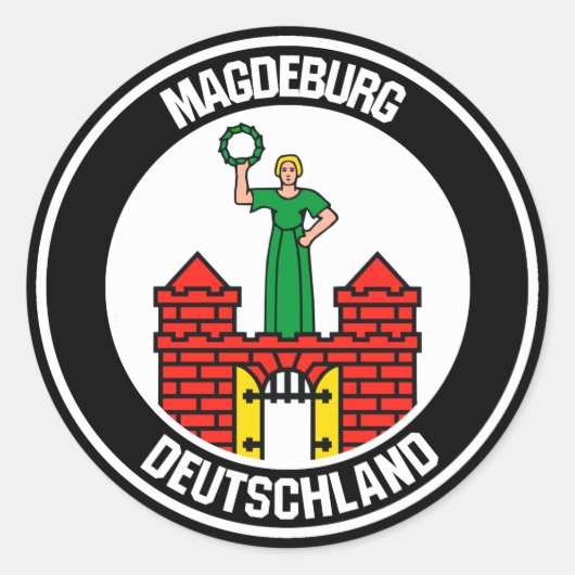 Sticker Rond Emblème rond Magdeburg (Devant)
