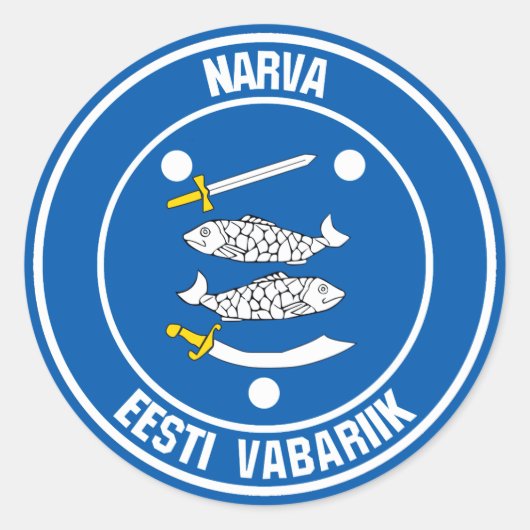 Sticker Rond Emblème Rond Narva (Devant)