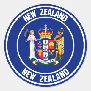 Sticker Rond Emblème rond néo-zélandais