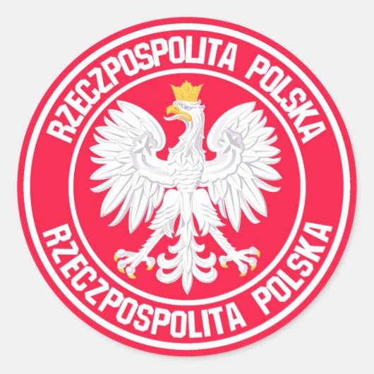 Sticker Rond Emblème rond polonais (Devant)