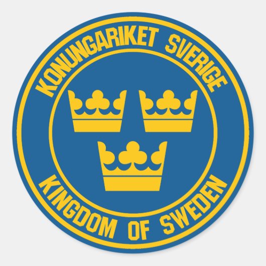 Sticker Rond Emblème rond Suède (Devant)