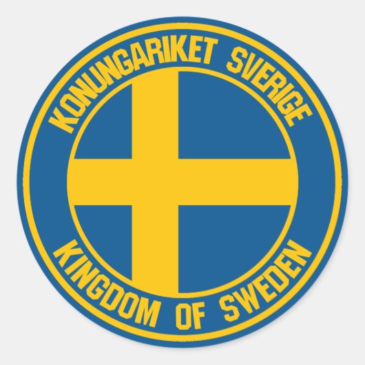 Sticker Rond Emblème rond Suède (Devant)