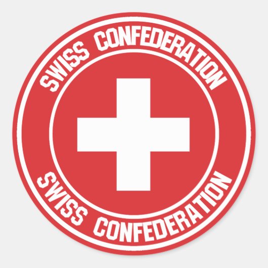 Sticker Rond Emblème rond Suisse (Devant)