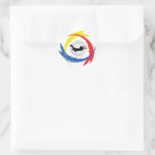 Sticker Rond Emblème Tricolor Skydiving (Sac)