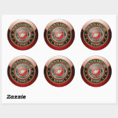 Sticker Rond Emblème USMC [Edition spéciale] [3D] (Feuille)