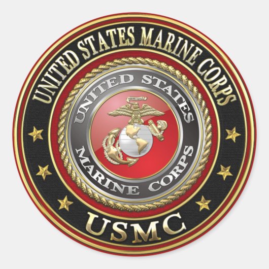 Sticker Rond Emblème USMC [Edition spéciale] [3D] (Devant)