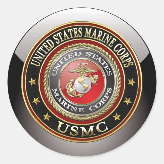 Sticker Rond Emblème USMC [Edition spéciale] [3D] (Devant)