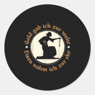 Sticker Rond Emblème Vintage allemand antique Silhouette Quot