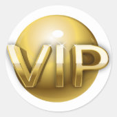 Sticker Rond Emblème VIP Luxe 3D Or (Devant)