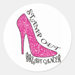 Sticker Rond Emboutissez le cancer du sein