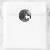 Sticker Rond Embrassage noir & blanc intemporel (Sac)