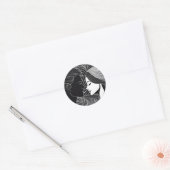 Sticker Rond Embrassage noir & blanc intemporel (Enveloppe)