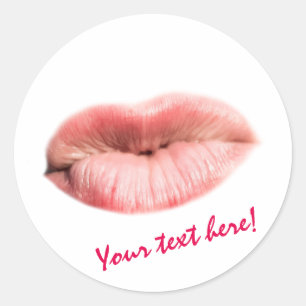 Sticker Rond Embrassant des lèvres personnalisables