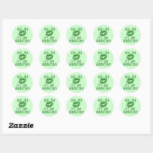 Sticker Rond Embrasse-moi C'est mon anniversaire en vert (Feuille)