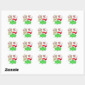 Sticker Rond Embrasse-moi et Froggy (Feuille)