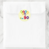 Sticker Rond Embrasse-moi J'ai 90 T-shirts et cadeaux d'anniver (Sac)