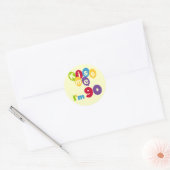 Sticker Rond Embrasse-moi J'ai 90 T-shirts et cadeaux d'anniver (Enveloppe)