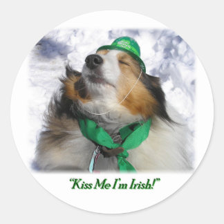 Sticker Rond Embrasse-moi, je suis irlandais !