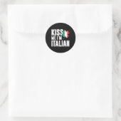 Sticker Rond Embrasse-Moi Je Suis Italien C St Patrick'S Day Pu (Sac)